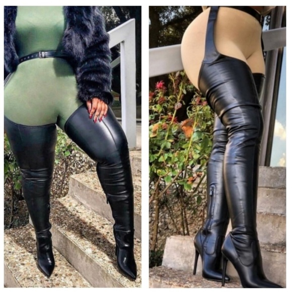 🥇𝙇𝙖𝙨𝙩 8.5 🔥🖤Harness Over The Knee Boot - Picture 14 of 15
